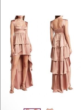 🏛️✨ WeWoreWhat Satin Corset High-Low | Almond Milk. Free Shipping! 📦